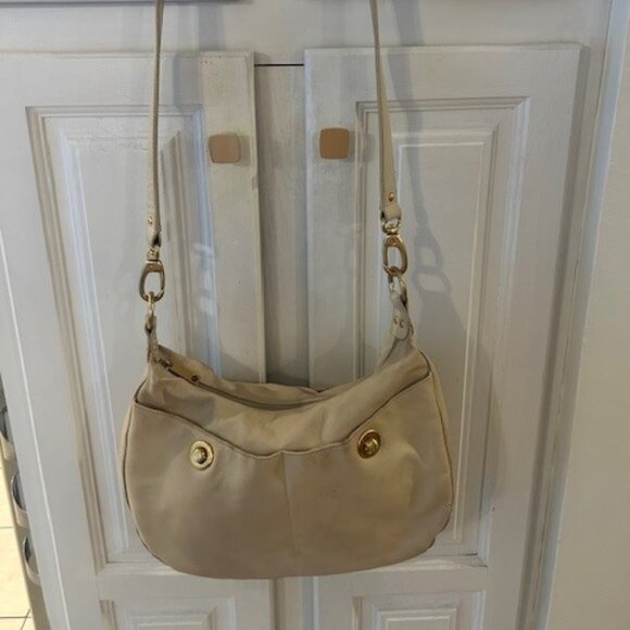 Great American Leather Works Crossbody Shoulder Bag Rare Off White Color - Picture 1 of 6